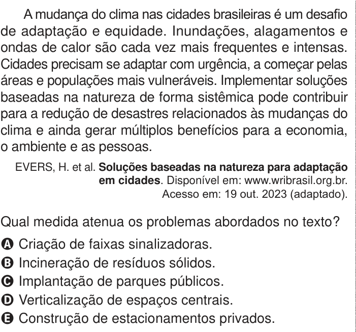 Questão 88 no caderno Azul do ENEM 2024