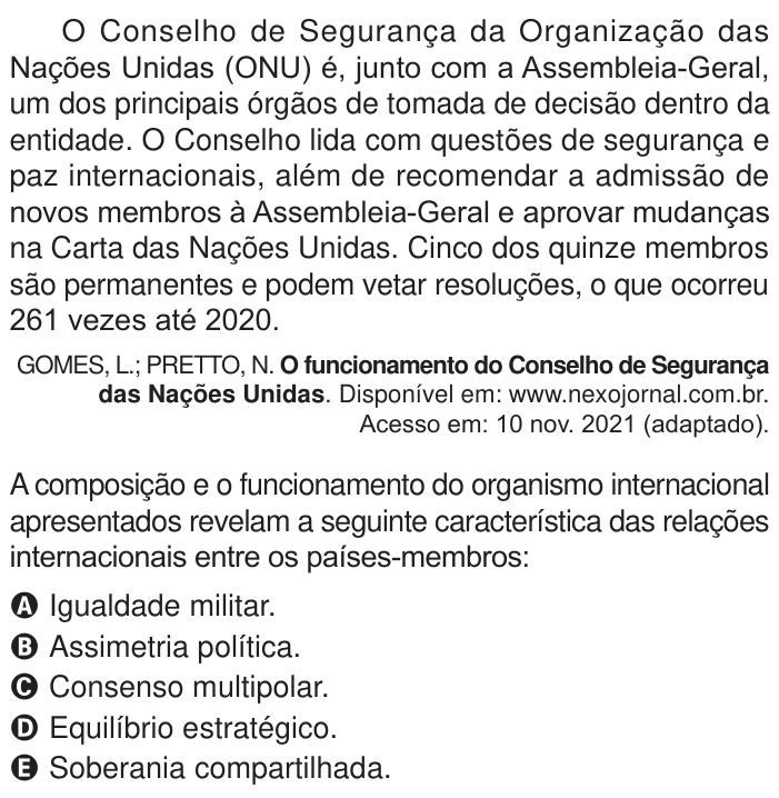 Questão 89 no caderno Azul do ENEM 2024