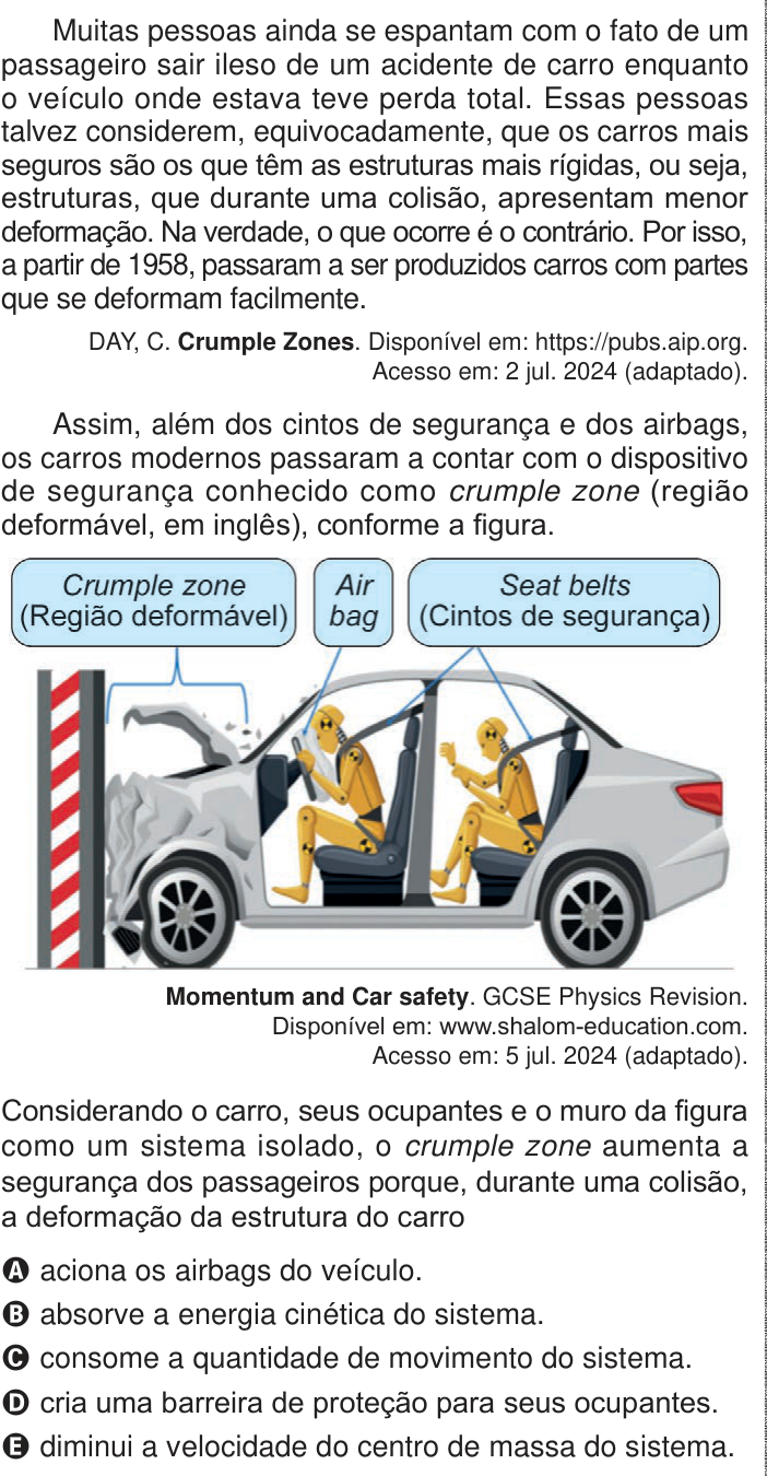 Questão 91 no caderno Azul do ENEM 2024