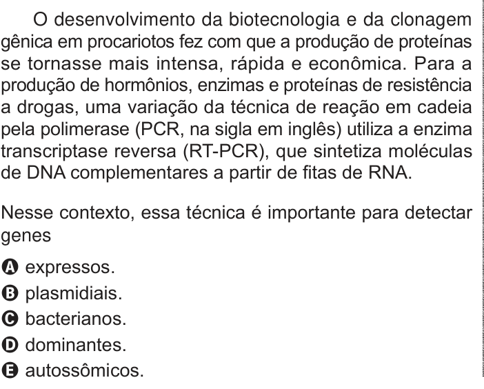 Questão 95 no caderno Azul do ENEM 2024