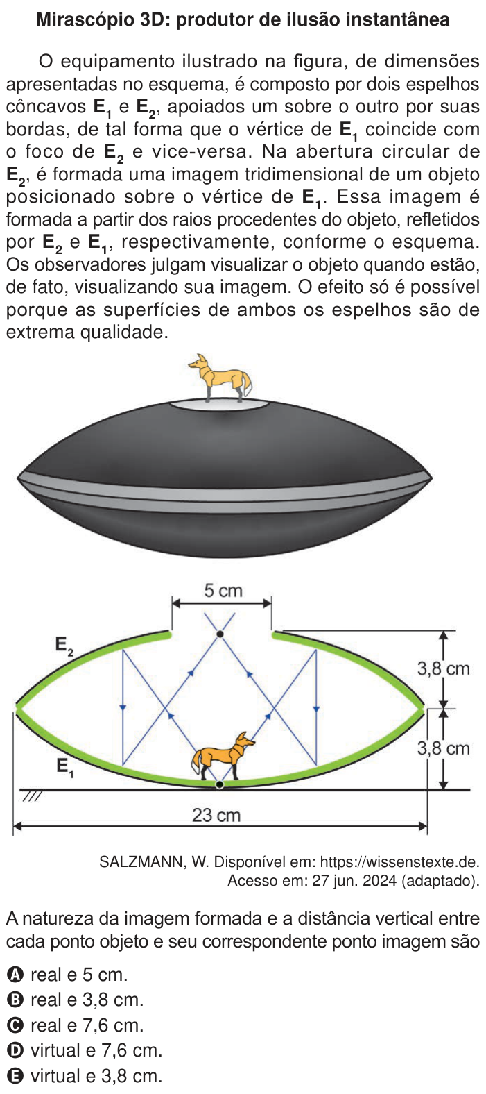 Questão 100 no caderno Azul do ENEM 2024