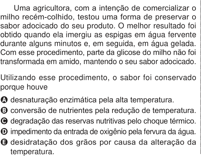 Questão 102 no caderno Azul do ENEM 2024