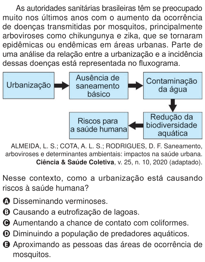 Questão 104 no caderno Azul do ENEM 2024