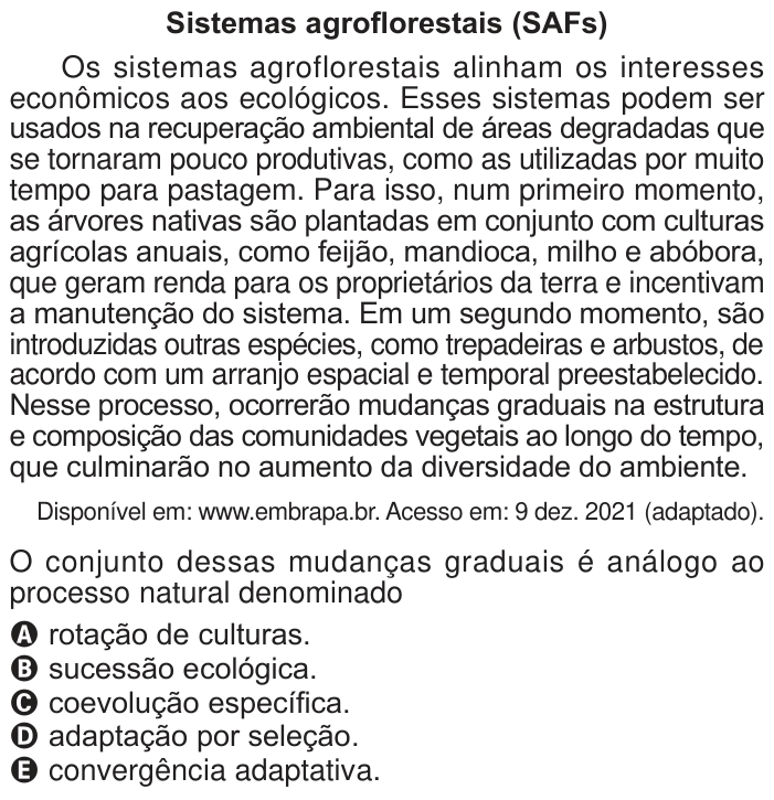 Questão 108 no caderno Azul do ENEM 2024