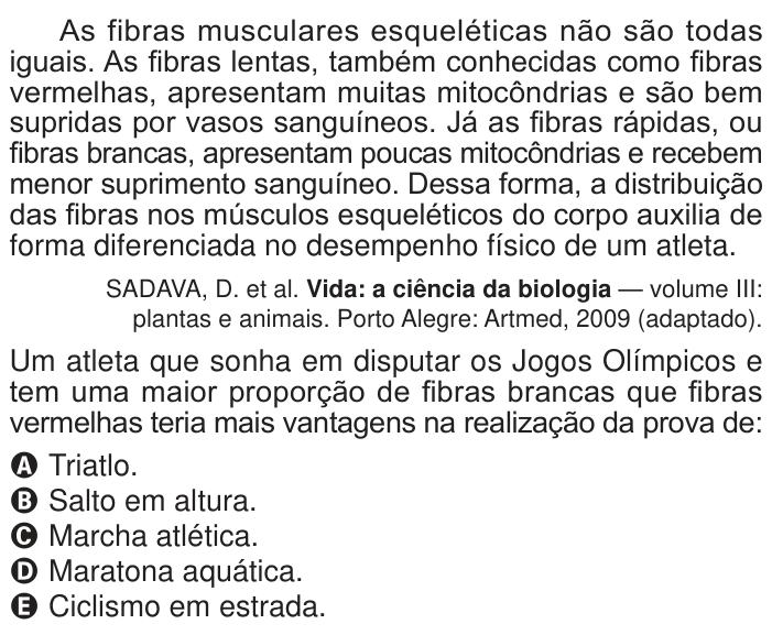 Questão 109 no caderno Azul do ENEM 2024