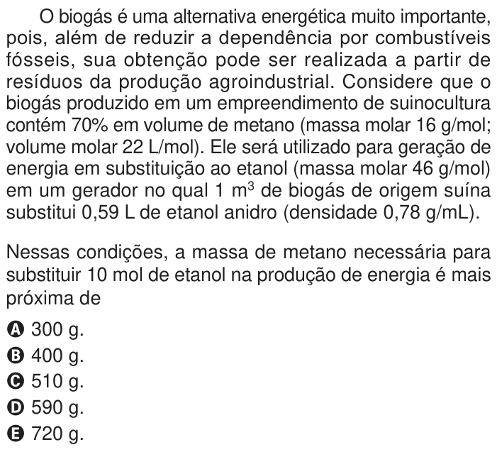 Questão 133 no caderno Azul do ENEM 2024