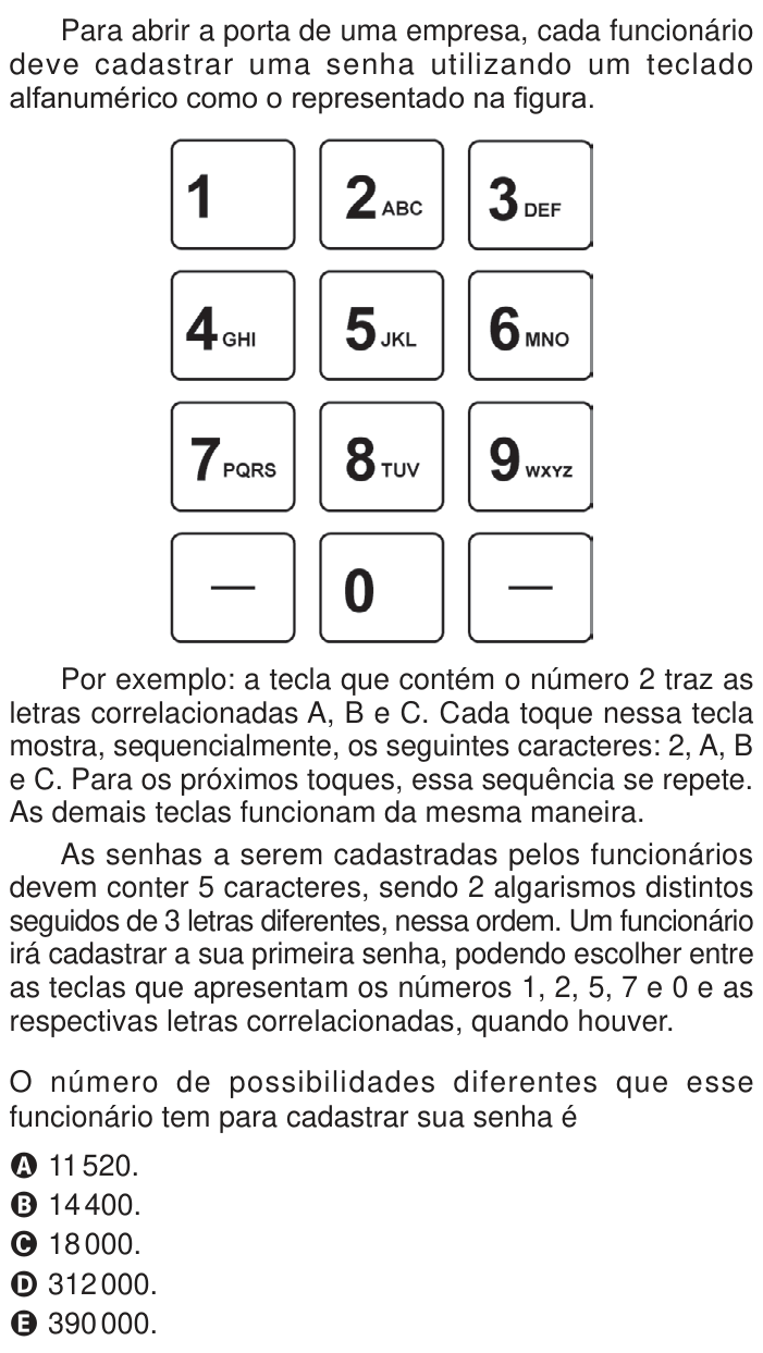 Questão 138 no caderno Azul do ENEM 2024
