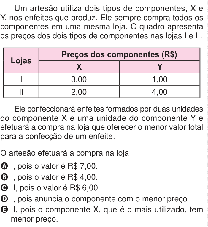 Questão 139 no caderno Azul do ENEM 2024