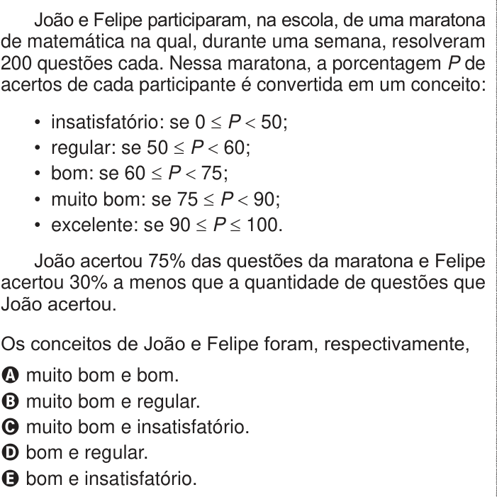 Questão 140 no caderno Azul do ENEM 2024