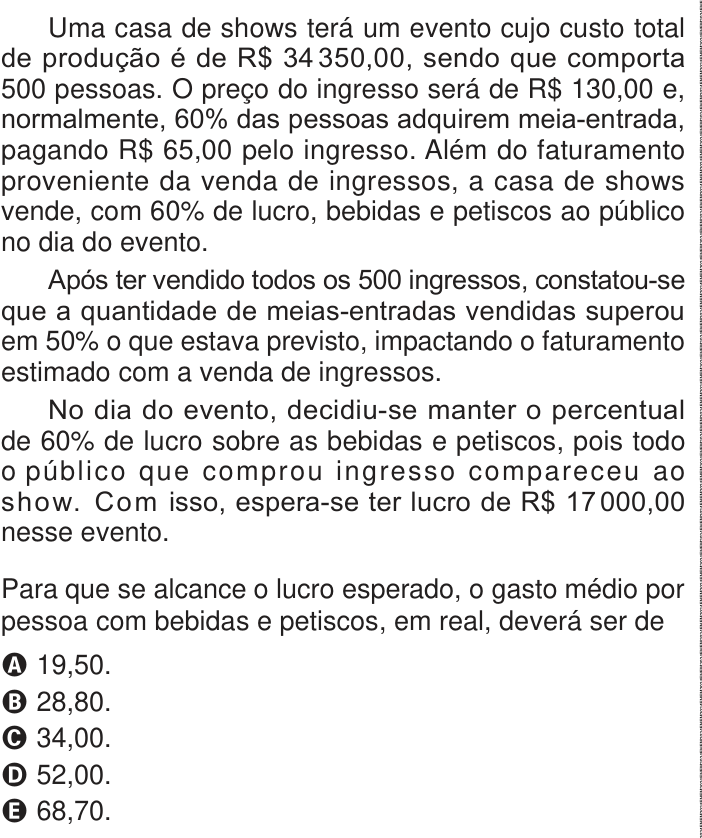 Questão 143 no caderno Azul do ENEM 2024