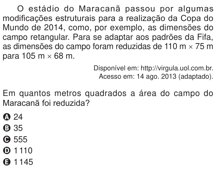 Questão 145 no caderno Azul do ENEM 2024