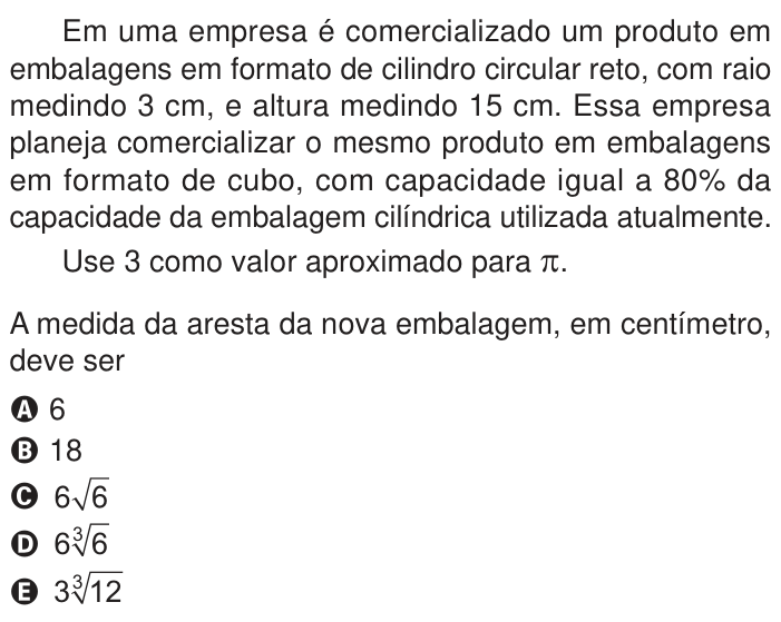 Questão 149 no caderno Azul do ENEM 2024