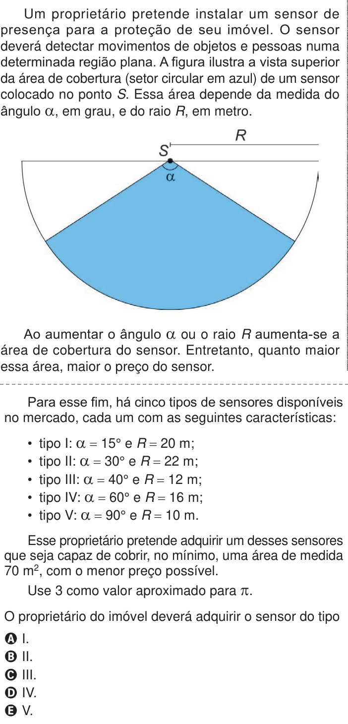 Questão 155 no caderno Azul do ENEM 2024