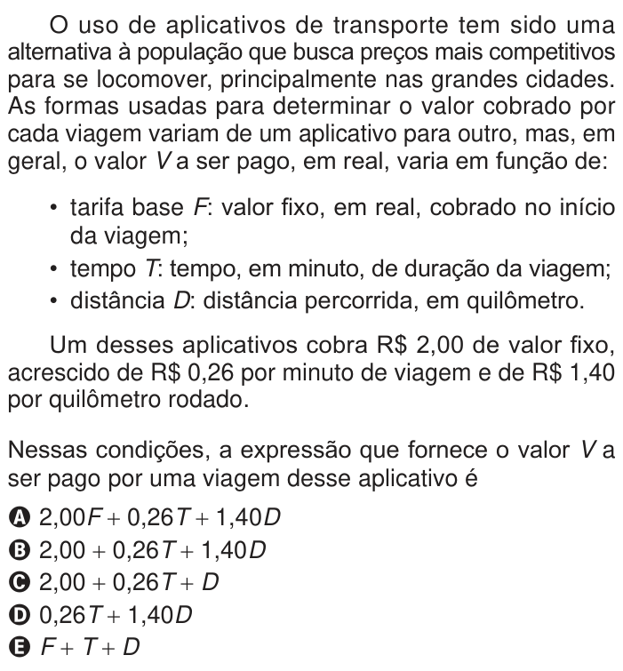 Questão 156 no caderno Azul do ENEM 2024