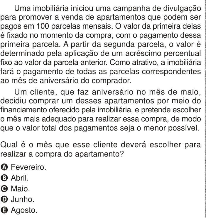 Questão 162 no caderno Azul do ENEM 2024