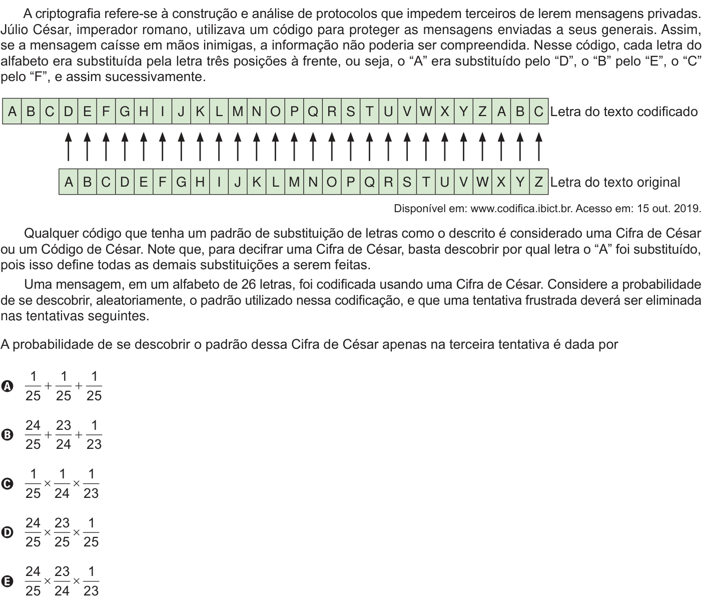 Questão 169 no caderno Azul do ENEM 2024