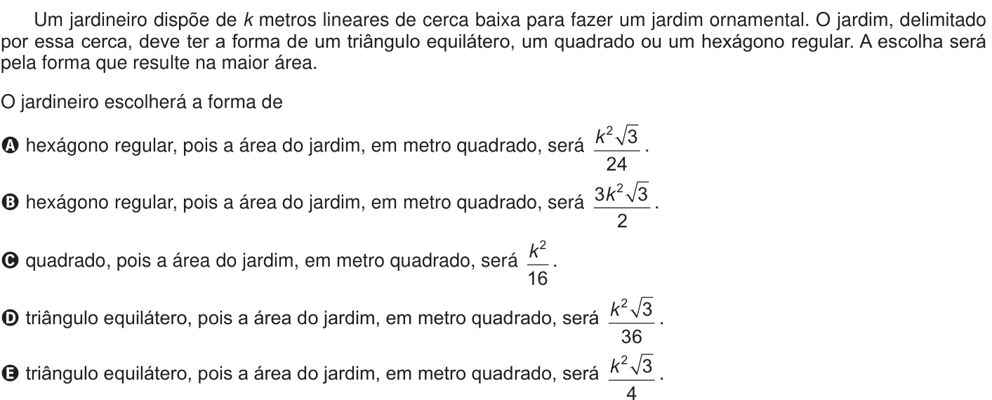 Questão 171 no caderno Azul do ENEM 2024
