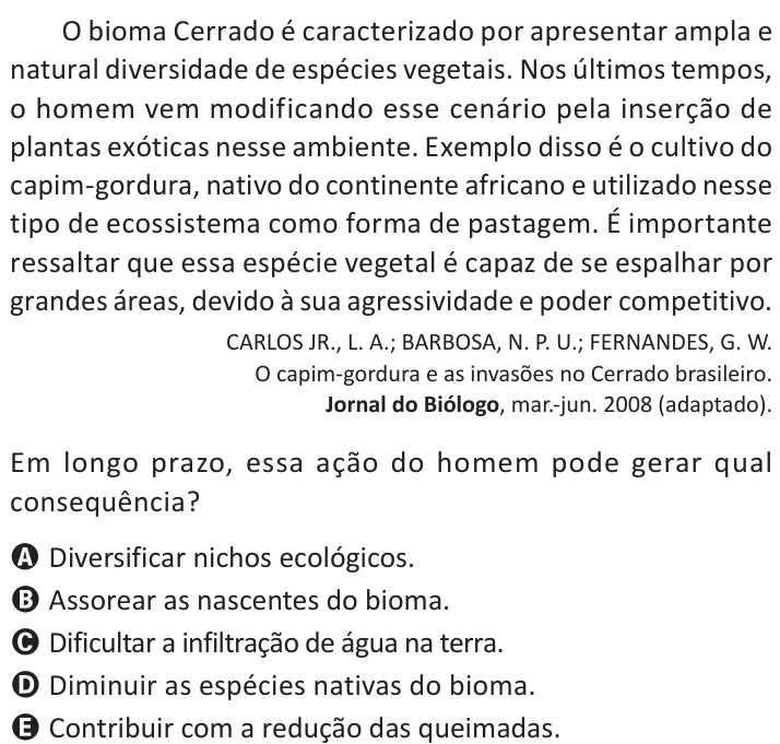 Questão 98 no caderno Azul do ENEM 2025
