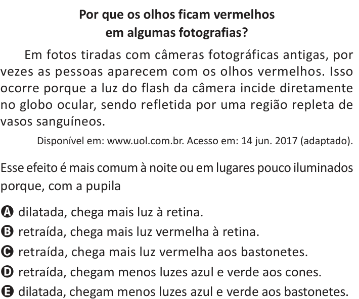 Questão 101 no caderno Azul do ENEM 2025