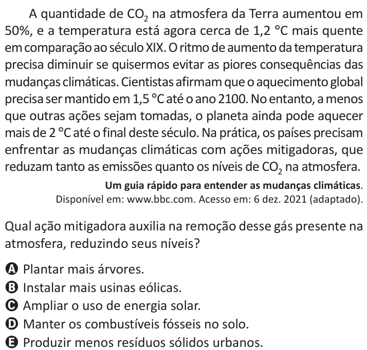 Questão 104 no caderno Azul do ENEM 2025