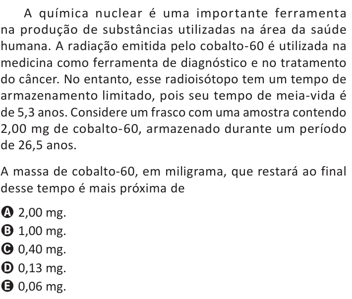 Questão 110 no caderno Azul do ENEM 2025