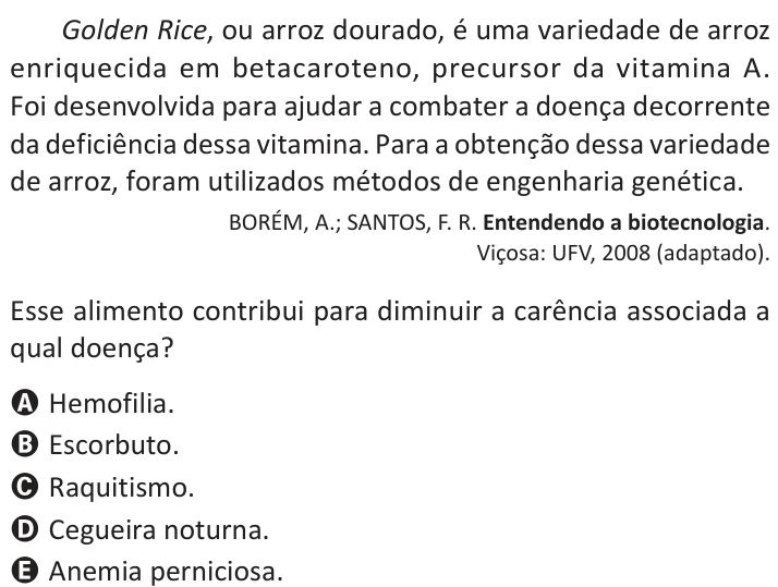 Questão 112 no caderno Azul do ENEM 2025