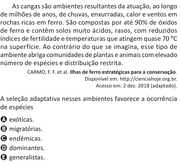 Questão 116 no caderno Azul do ENEM 2025