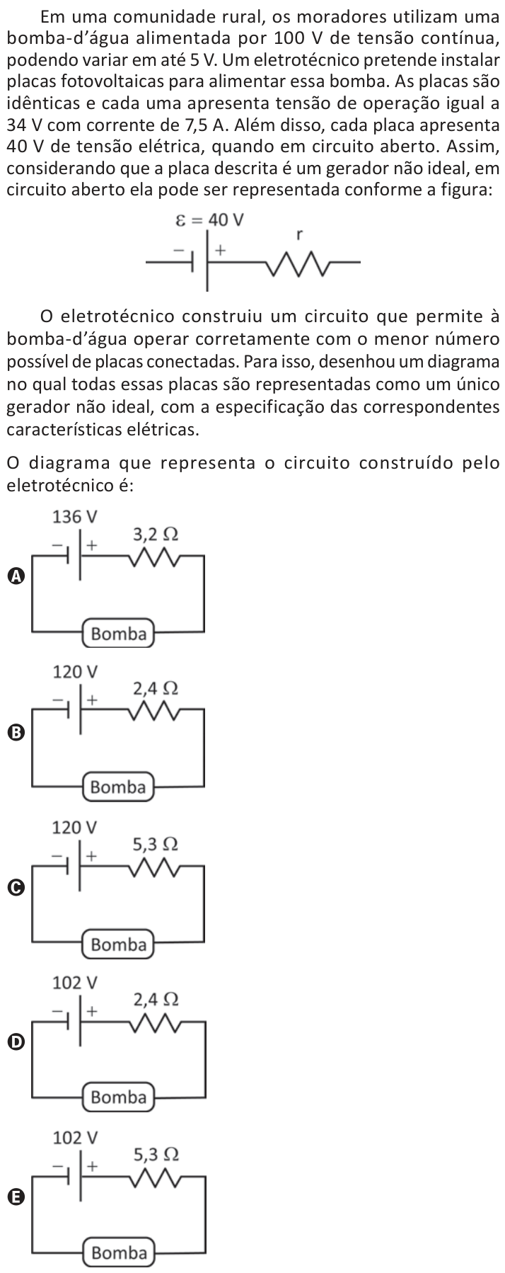 Questão 119 no caderno Azul do ENEM 2025