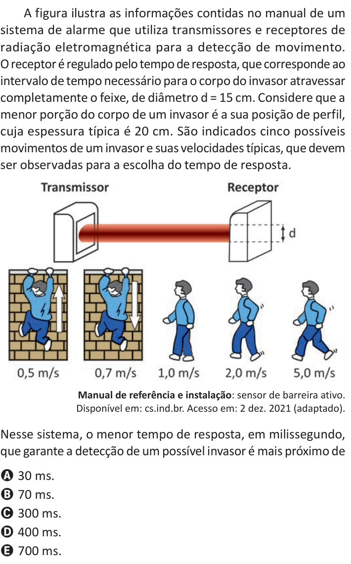 Questão 120 no caderno Azul do ENEM 2025