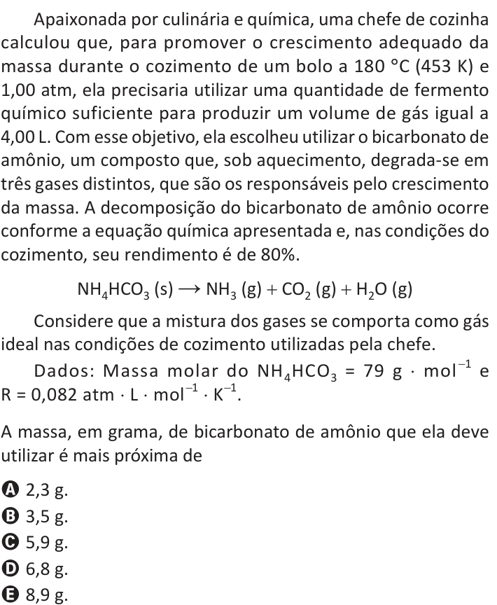 Questão 125 no caderno Azul do ENEM 2025