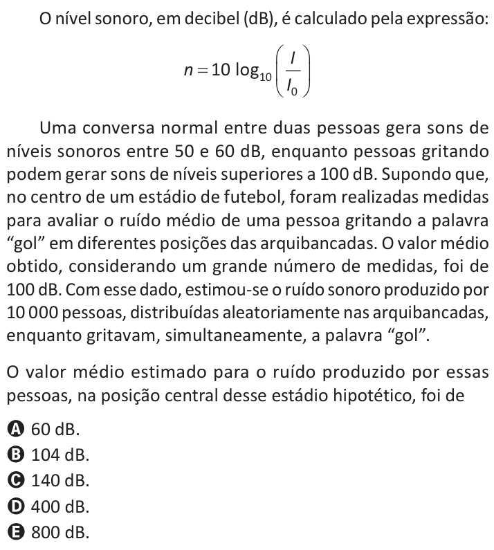 Questão 132 no caderno Azul do ENEM 2025
