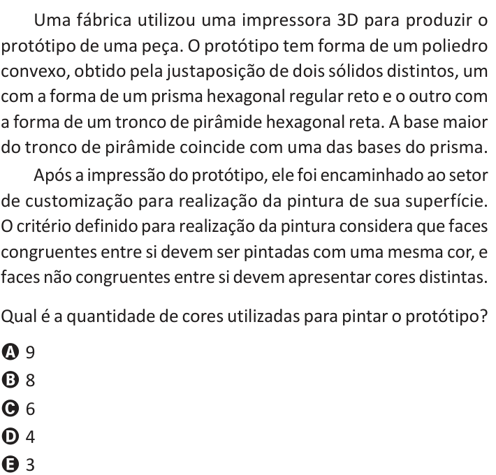 Questão 144 no caderno Azul do ENEM 2025