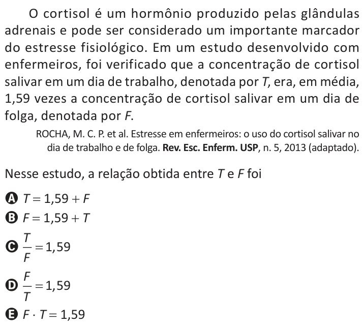 Questão 157 no caderno Azul do ENEM 2025