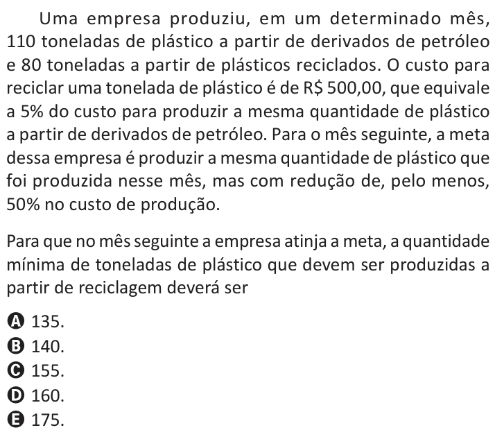 Questão 162 no caderno Azul do ENEM 2025