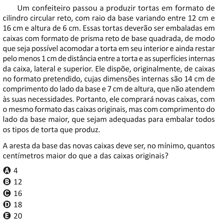 Questão 171 no caderno Azul do ENEM 2025