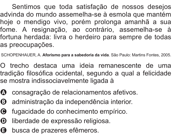 Questão 1 no caderno Azul do ENEM 2016