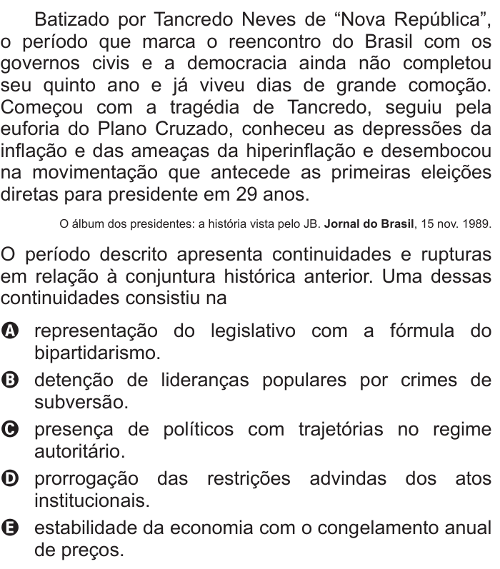 Questão 2 no caderno Azul do ENEM 2016