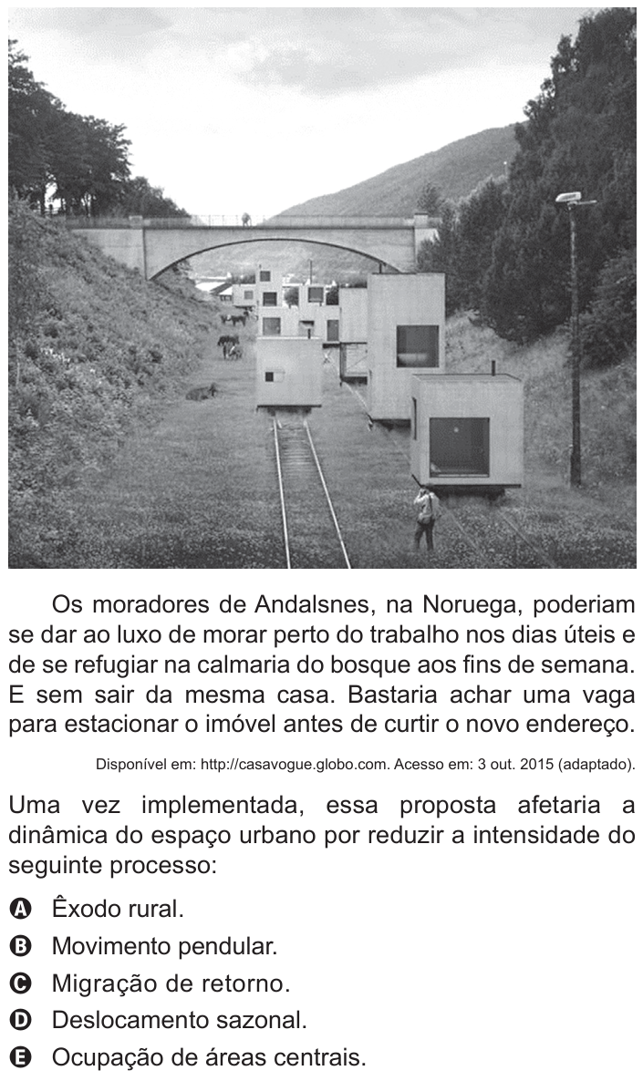 Questão 3 no caderno Azul do ENEM 2016