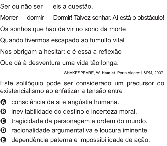 Questão 6 no caderno Azul do ENEM 2016