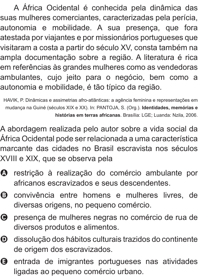 Questão 8 no caderno Azul do ENEM 2016