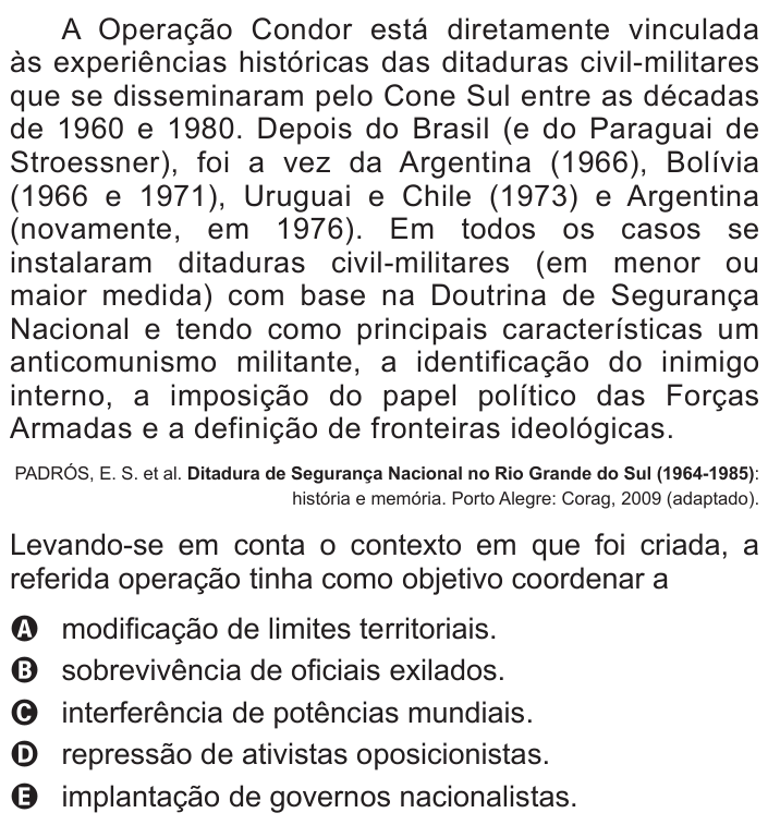 Questão 13 no caderno Azul do ENEM 2016