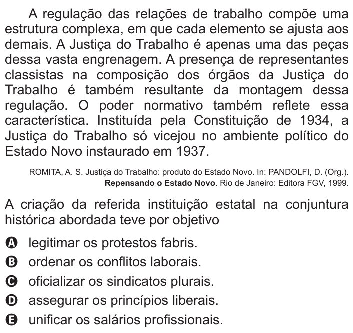 Questão 14 no caderno Azul do ENEM 2016