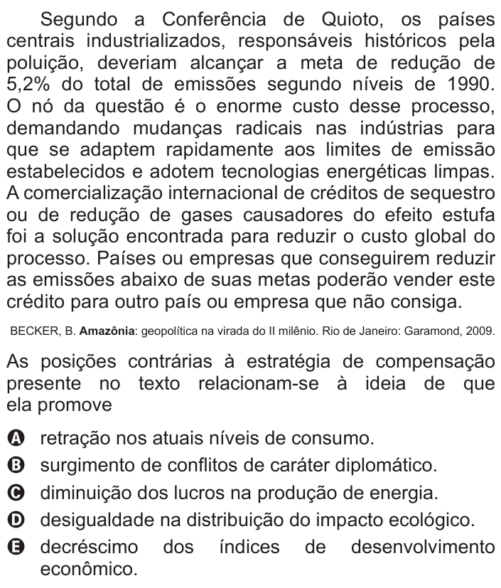 Questão 18 no caderno Azul do ENEM 2016