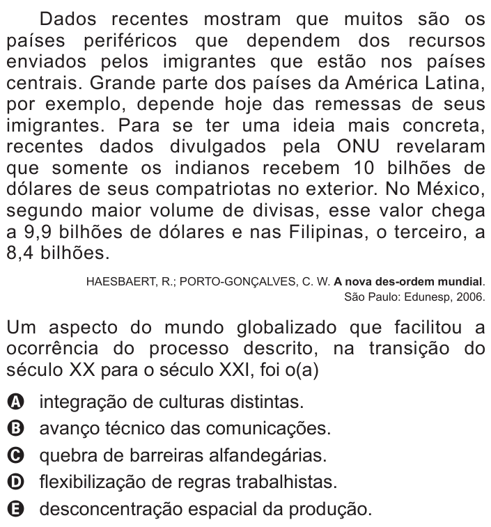 Questão 19 no caderno Azul do ENEM 2016