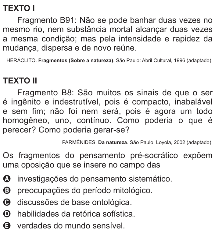Questão 23 no caderno Azul do ENEM 2016