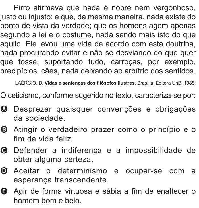 Questão 28 no caderno Azul do ENEM 2016