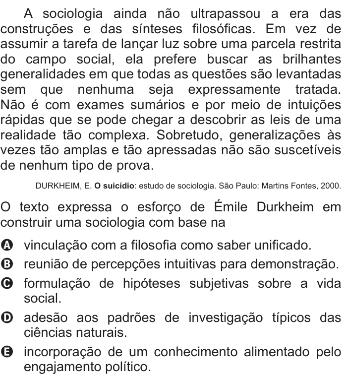Questão 32 no caderno Azul do ENEM 2016