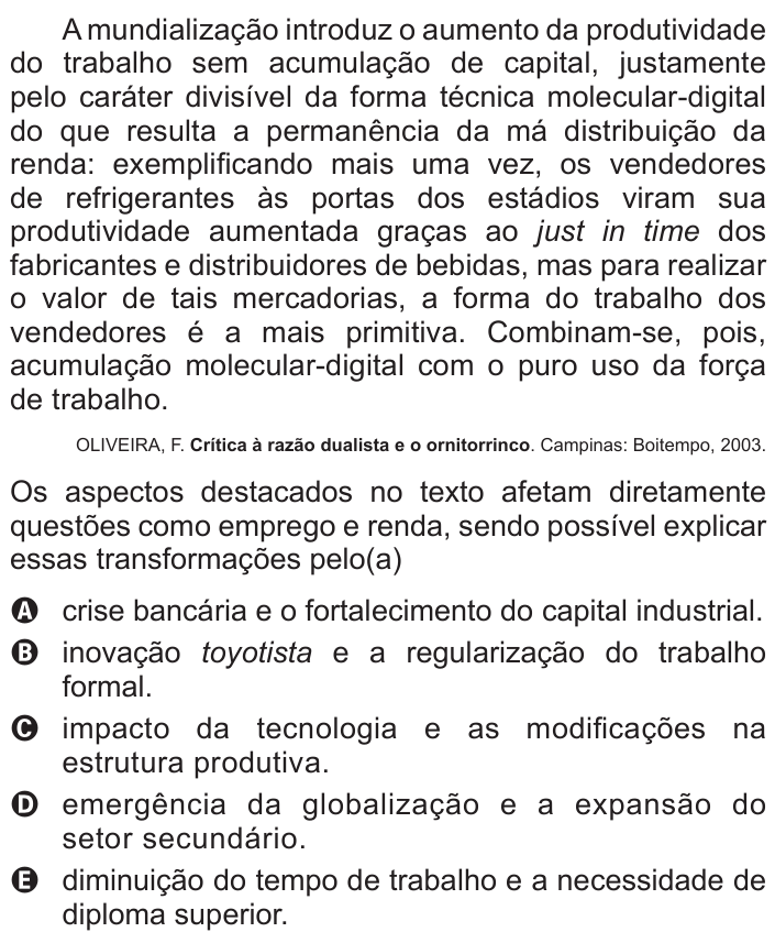 Questão 40 no caderno Azul do ENEM 2016