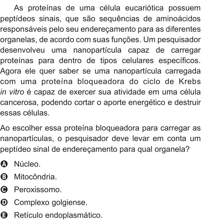 Questão 56 no caderno Azul do ENEM 2016