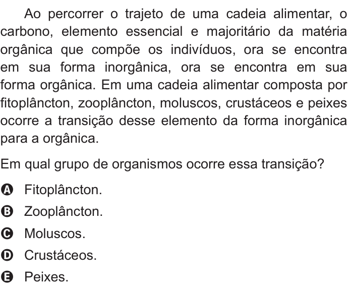 Questão 62 no caderno Azul do ENEM 2016